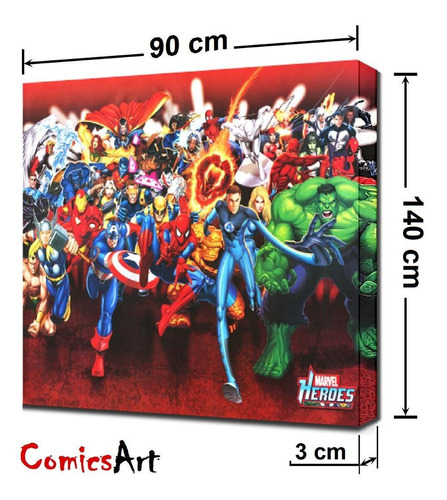 Cuadro Moderno En Tela Marvel Comics 90x140cm