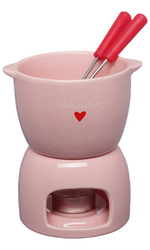 Conjunto Para Fondue E Xícaras Café Rosa L´amour Hauskraft