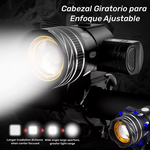 . Lámpara Led Recargable 6000 Lm Impermeable For Bicicleta