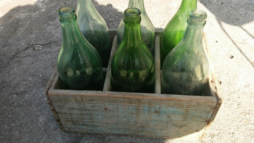 Antiguas Botellas Y Cajon Vintage Esponda De Coleccion