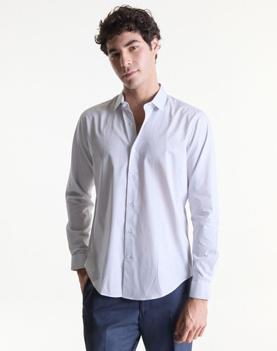 Camisa De Vestir Slim Blanca A Rayas Equus Marruecos Hombre