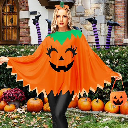 3 Pcs Juego Disfraz Calabaza De Halloween For Mujer