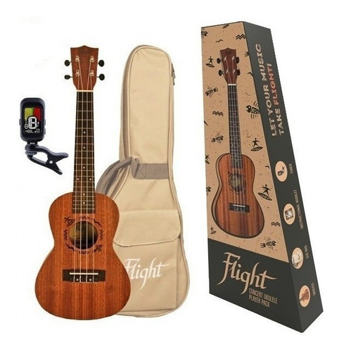 Ukulele Concierto Flight Nuc310pack Funda Y Afinador 