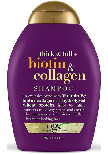 Ogx Shampoo Con Biotina Y Colageno 385ml Biotin Collagen Wow