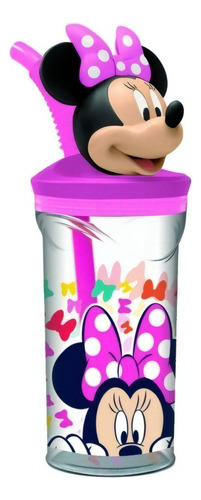Vaso Con Figurin 3d Con Tapa Y Sorbete Personajes Surtidos Color Minnie