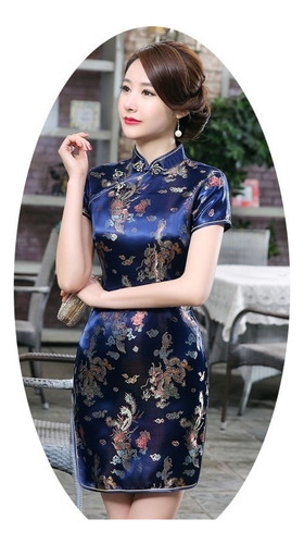 Vestido Chino Tradicional Qipao Cheongsam Cheongsam Corto