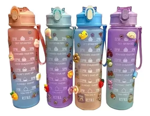 Botella Motivacional De Agua 3 Unidades Set X3 Termo Botilo