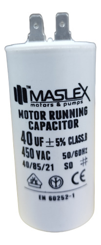 Capacitor Bomba De Agua Marcha 40 Mfd 450v Marca Maslex _