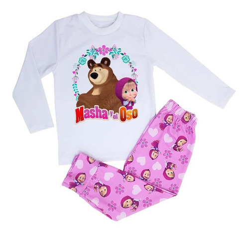 Masha Y El Oso Pijama Invierno Para Niña