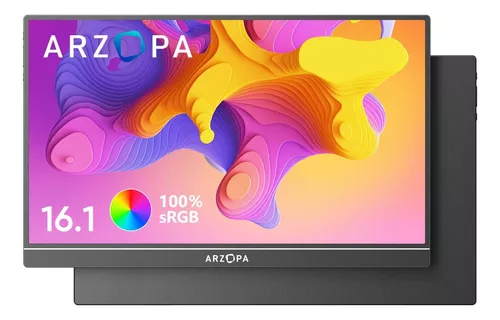 Arzopa Monitor Portátil 16.1 Pulgadas Fhd 1080p Pantalla Ips