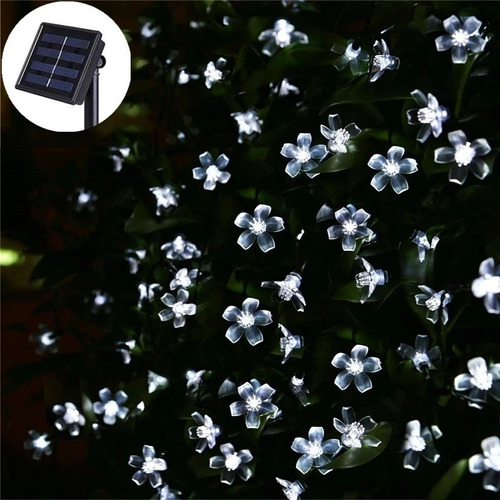 Luces De Navidad De Cadena Solar Al Aire Libre 12m 100led De