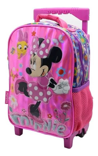 Mochila Minnie Mouse Con Carro 12 Pulgadas Cresko Km193