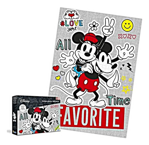 Rompecabezas 1000 Piezas Mickey Minnie Disney 69cm Ronda 