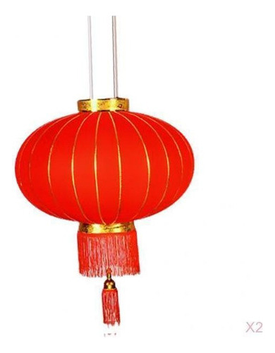 2 X Linterna China Roja Grande Para Decoración De Festival