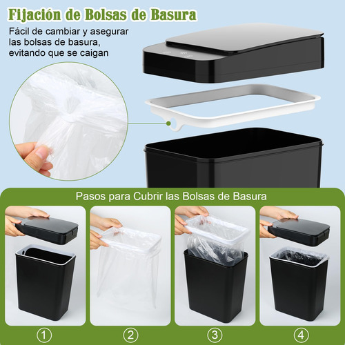 Cubo De Basura Automático Con Sensor, 12l Cubo De Basura