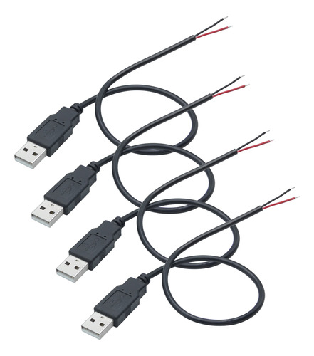 4 Cables Cortos Usb 2.0 Macho De 2 Pines, Cable De Alimentac