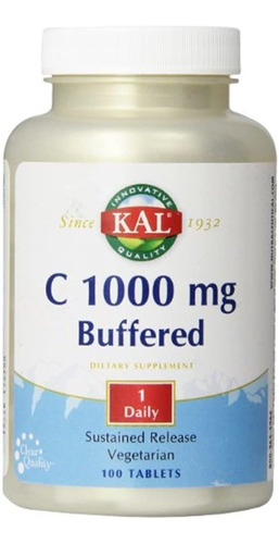 Kal Tablets, De Liberación Sostenida Vitamina C Buffered 100