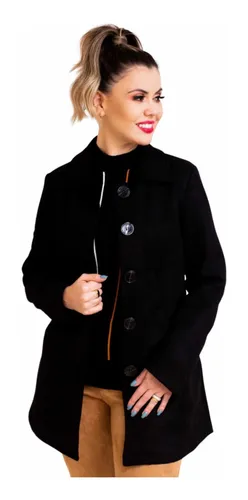 Sobretudo feminino suede sales