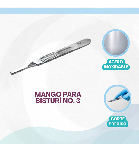 Mango Para Bisturí - Acero Inoxidable