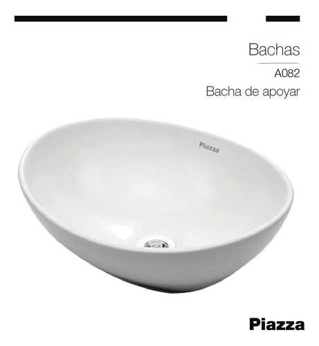 Piazza Bachas A082 - Blanco - Esmaltado - 145 mm - 410 mm