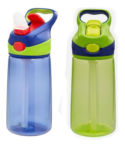 Termo Tipo Contigo 480 Ml Azul - Amarillo Plastico