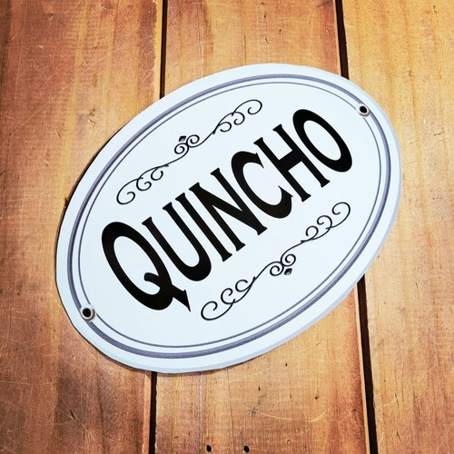 Cartel De Chapa Decorativo Quincho Vintage Apto Exterior 
