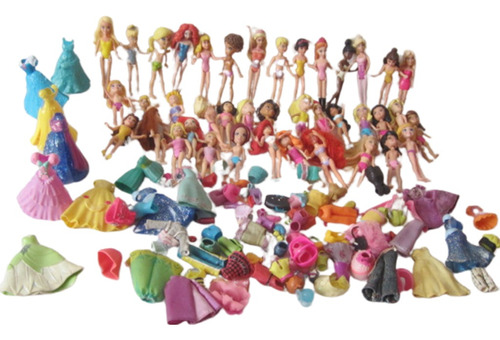 % Lote 40 Polly Pocket Muñeca +100 Accesorios Varios Vintage