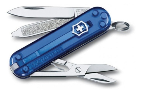 Mini Canivete Suíço Classic Victorinox Azul Translúcido 7f Cor Azul-translúcido