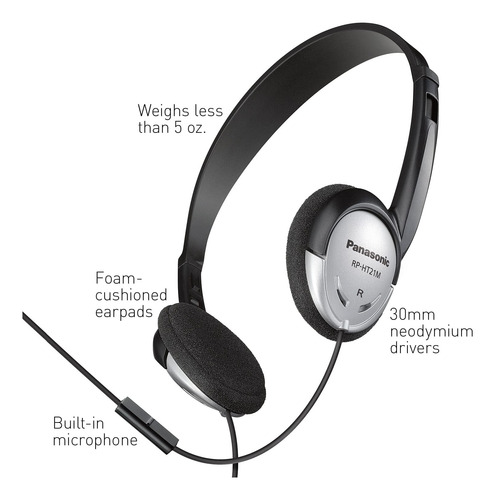 Auriculares Panasonic Rp-ht21m, C/ Micrófono, Conector De 3,