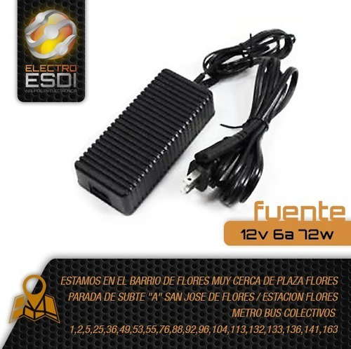 Fuente Switching 12v 5a 6a Amp Tira De Led Camara Seguridad