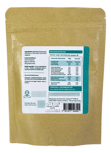Bolsa De Spirulina + Chlorella 200gr