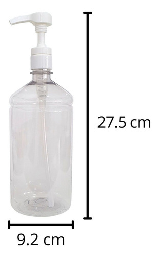 4 Frascos 1000ml Para Álcool Gel Válvula Pump Profissional