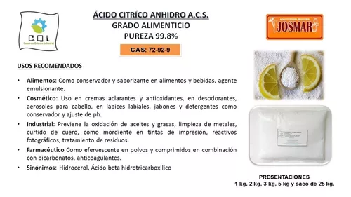 Ácido cítrico 500 gramos