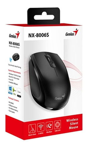 Imagen 4 de 5 de Mouse Genius Nx-8006s Blueeye Usb Inalambrico Negro