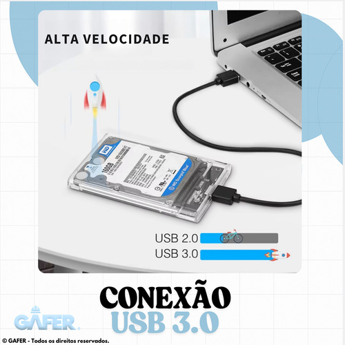 Cabo Case Externo Adaptador Usb 3.0 Hd E Ssd 2.5 Portátil