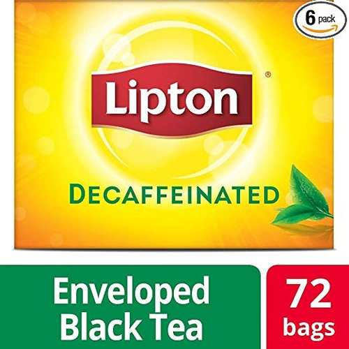 Lipton Té Caliente Bolsas Negro Descafeinado 72 De Recuento,