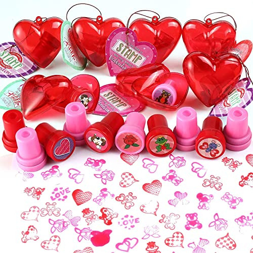 Sellos Para Niños Para San Valentin 28 Pzs 10 Diseños Mixtos