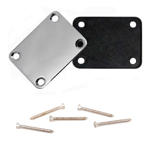 Neck Plate P/guitarra Studebaker Cromado C/ Parafuso E Capa