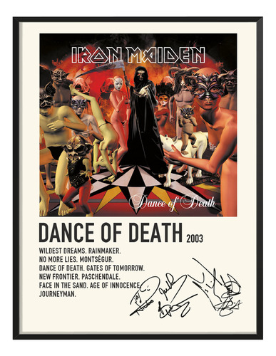 Cuadro Iron Maiden Album Music Tracklist Dance Of Death