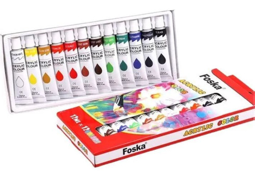 Paquete De Pintura Acrilica Set De 12 Colores 