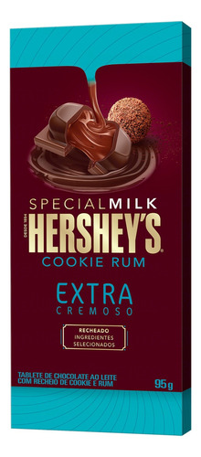 Chocolate ao Leite Extracremoso Cookie e Rum Special Milk Hershey's  cartucho 95 g