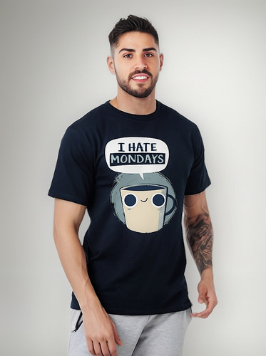 Playera I Hate Mondays Diseño 21 Café Playeras Beloma