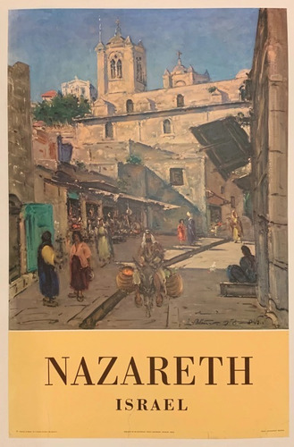 Nazareth Israel - Afiche Turismo 1980 -  Lámina 45x30 Cm.