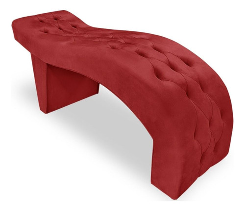 Maca Estofada Capitonê Clínica Salão Estética Suede Eduarda Cor Vermelho