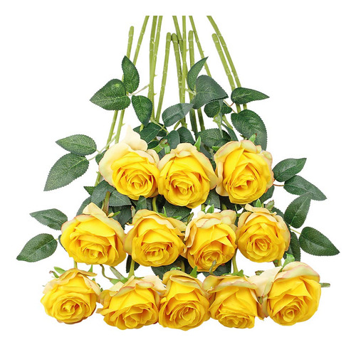 Tifuly 12 Piezas De Flores Artificiales De Rosas, Flores Fal