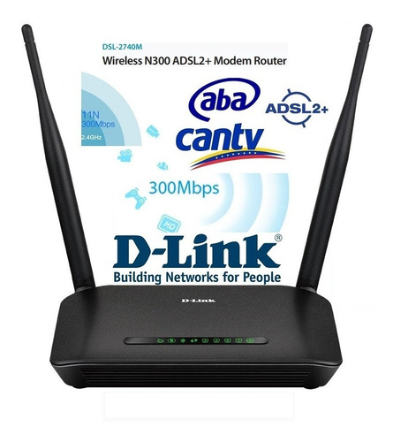 Modem Wifi Router 300 Mbps Dsl-2740m D-link Adsl2+ Cantv Aba