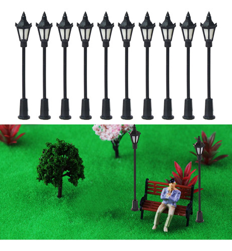 10 Piezas De Farola En Miniatura, Modelo De Lámpara De