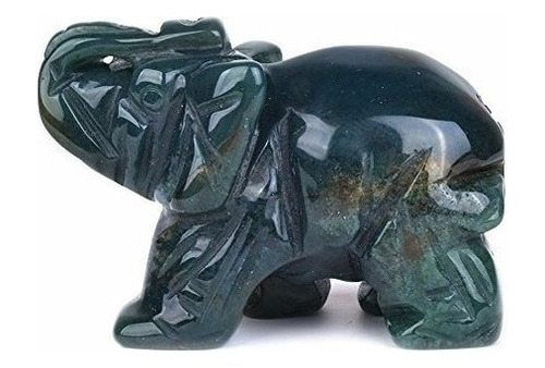 Estatuas Elefante Tallado Verdoso En Piedra Preciosa