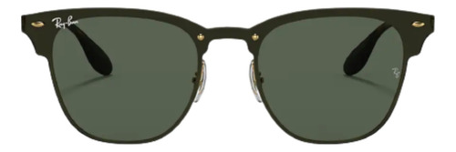 Anteojos de sol Ray-Ban Clubmaster Blaze talle Standard armazón polished gold y lente green