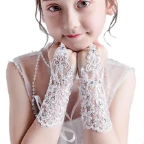 Comprar Guantes Primera Comunión Princesa Blancos Encaje Gala Brilla